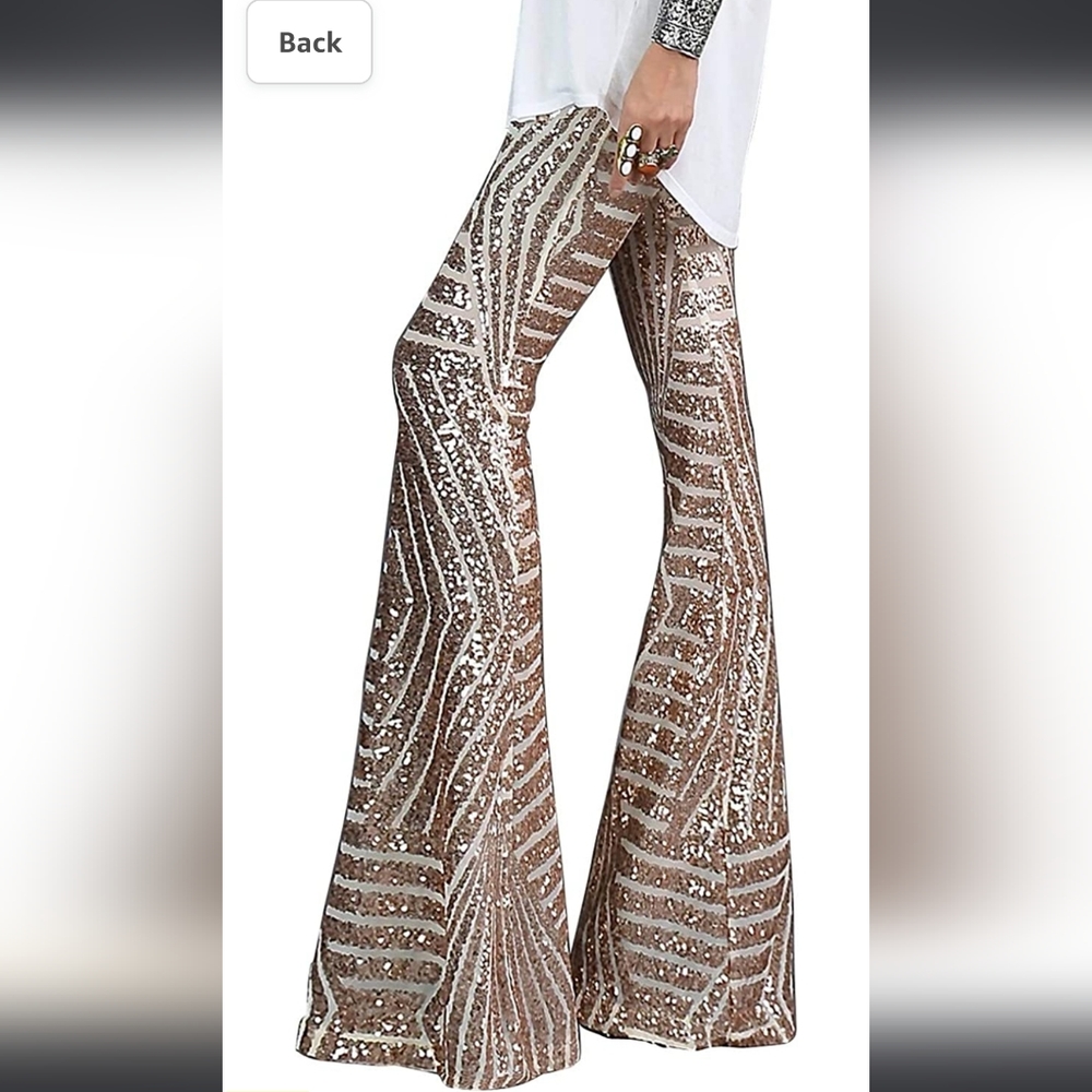 Sequins flare pants
